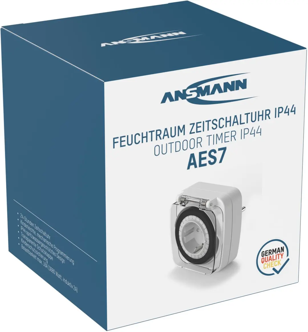 Ansmann 1260-0013 Schakelklok Analoog - 3680W - IP44