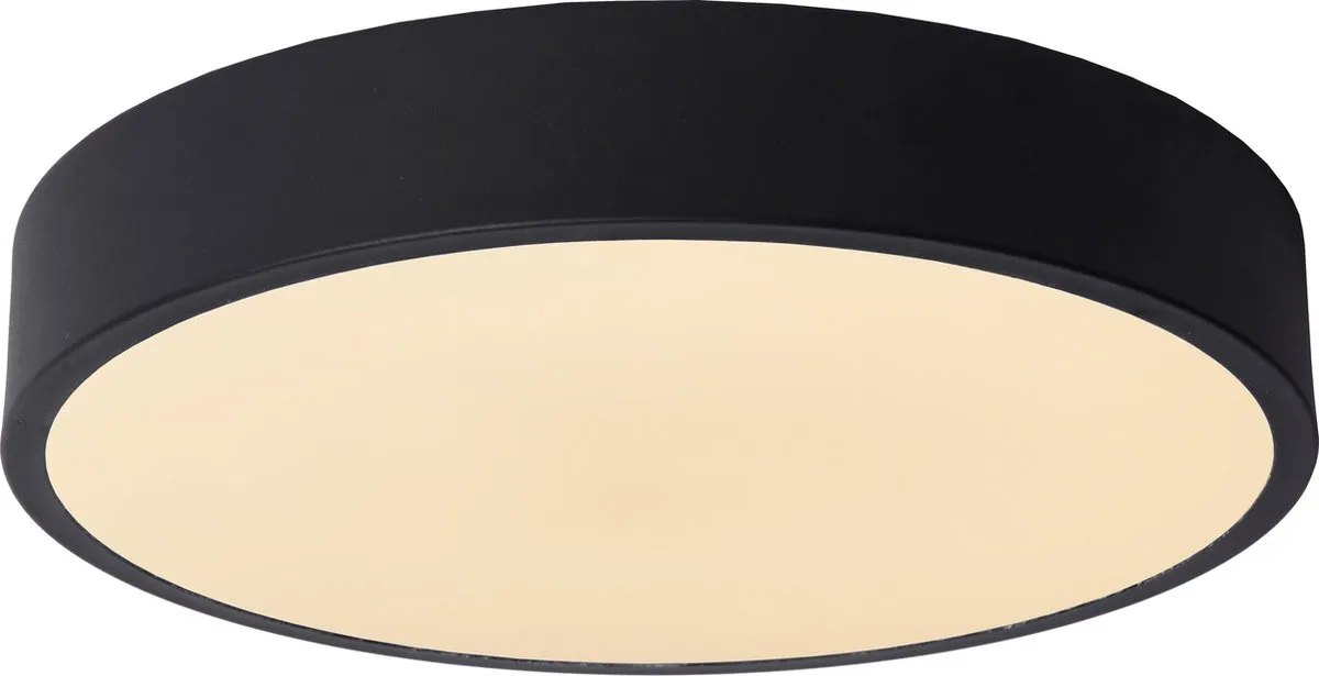 Lucide UNAR Plafondlamp Ø30cm - 1x18W 2700K - Zwart