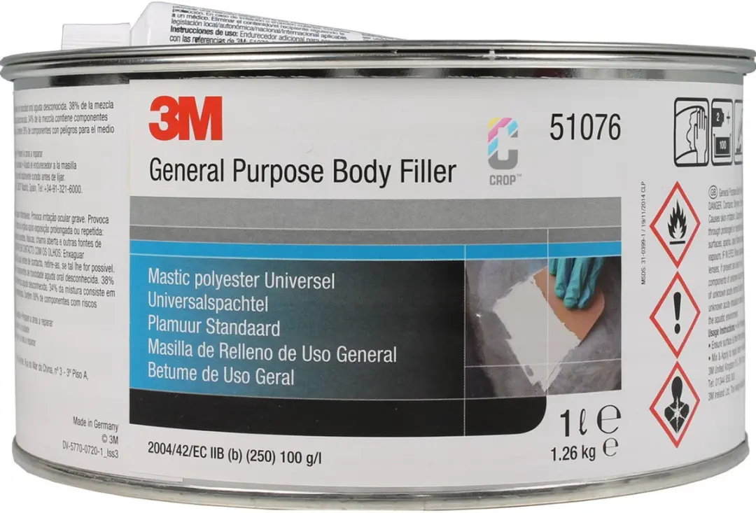 3M 2K Universele Plamuur + Verharder 1000ml - Meerkleurig