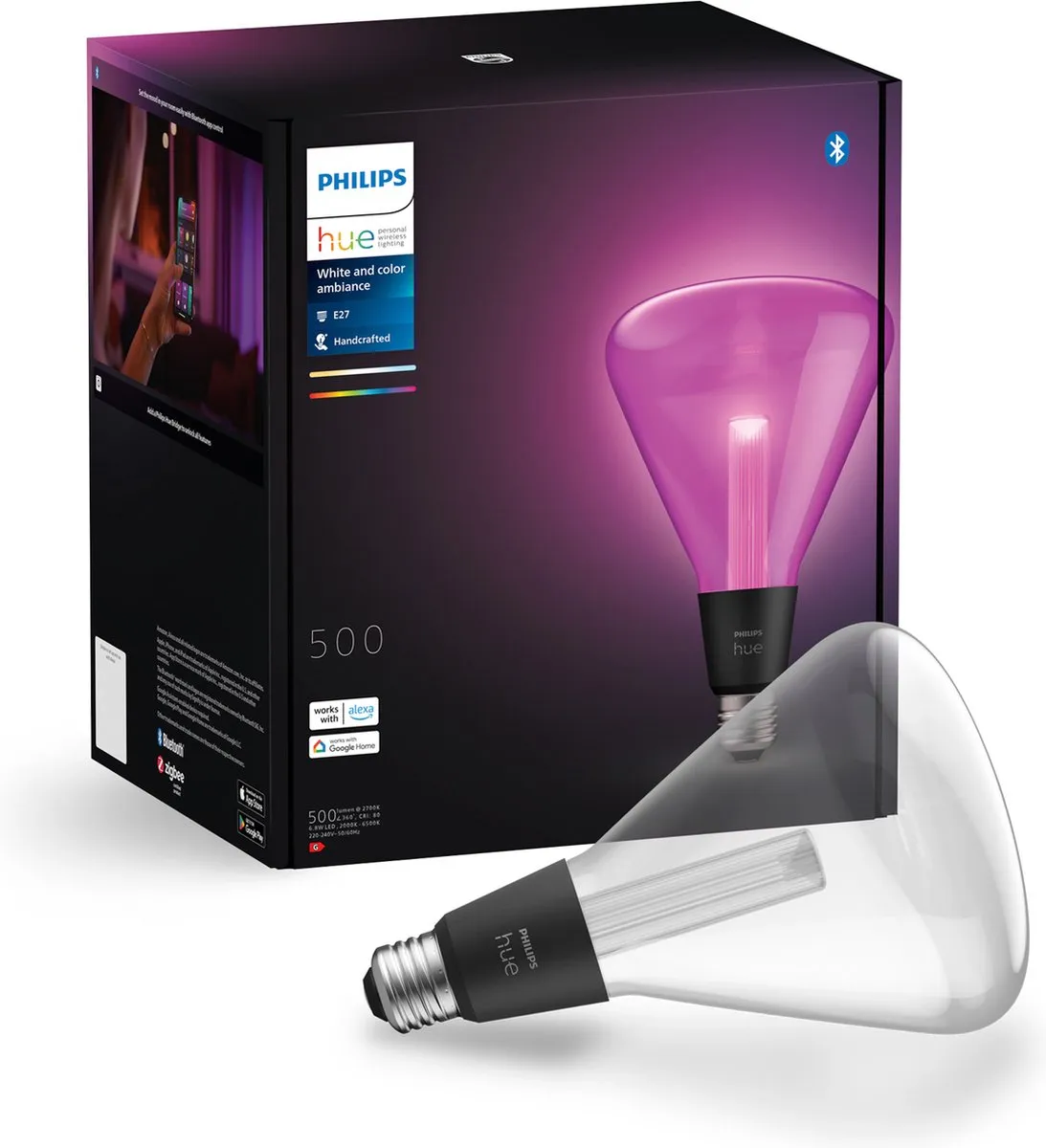 Philips Hue Lightguide Triangle E27 RGB - Mat - 6.8W