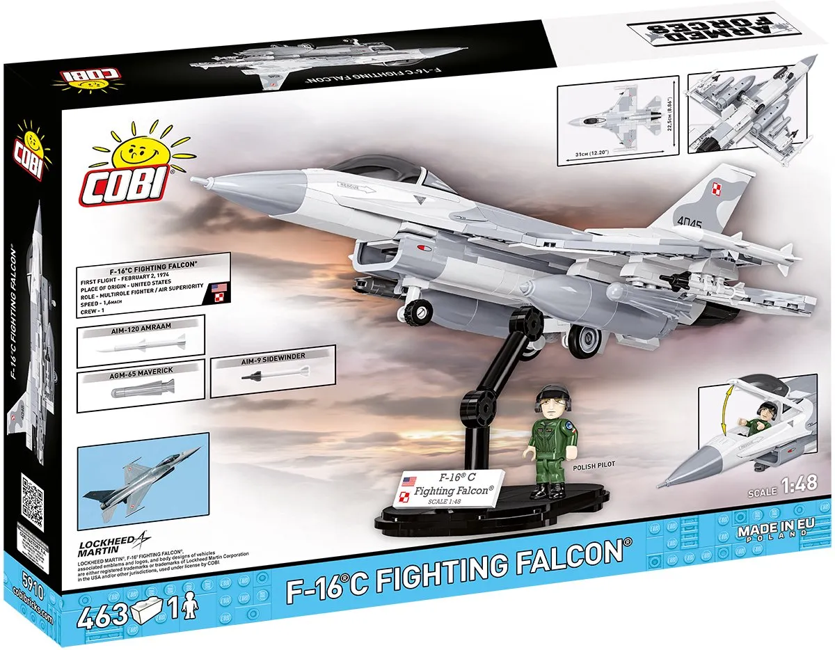 Cobi 5910 F-16C Falcon - 460 Stukken - Grijs/Wit