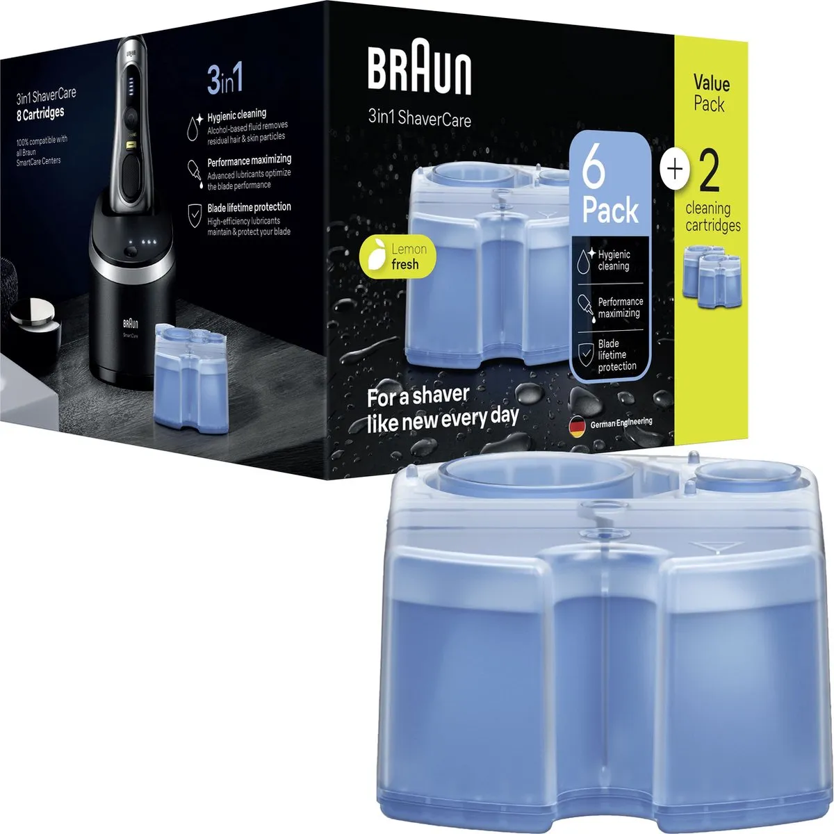 Braun 3-in-1 ShaverCare SmartCare Center Navulpatronen - 8 Stuks - afbeelding 6 van 6