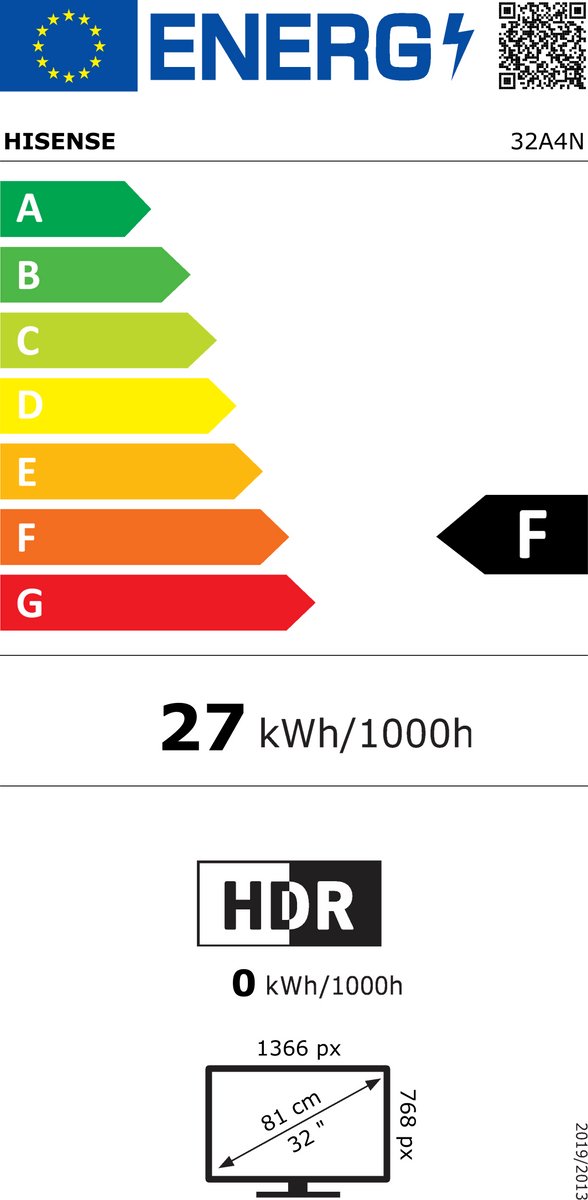 Hisense 32A4N - 32 inch - Smart LED TV - Game Mode - airplay2