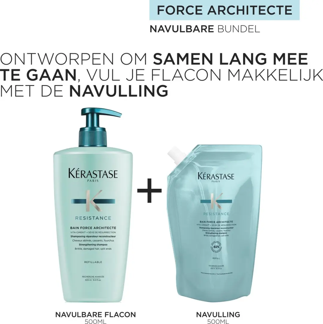 Kérastase Résistance Shampoo & Navulling 1000ml - Verzwakt & Beschadigd Haar