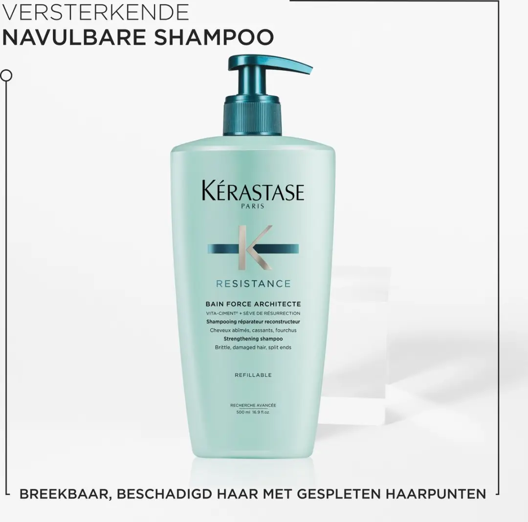 Kérastase Résistance Shampoo & Navulling 1000ml - Verzwakt & Beschadigd Haar