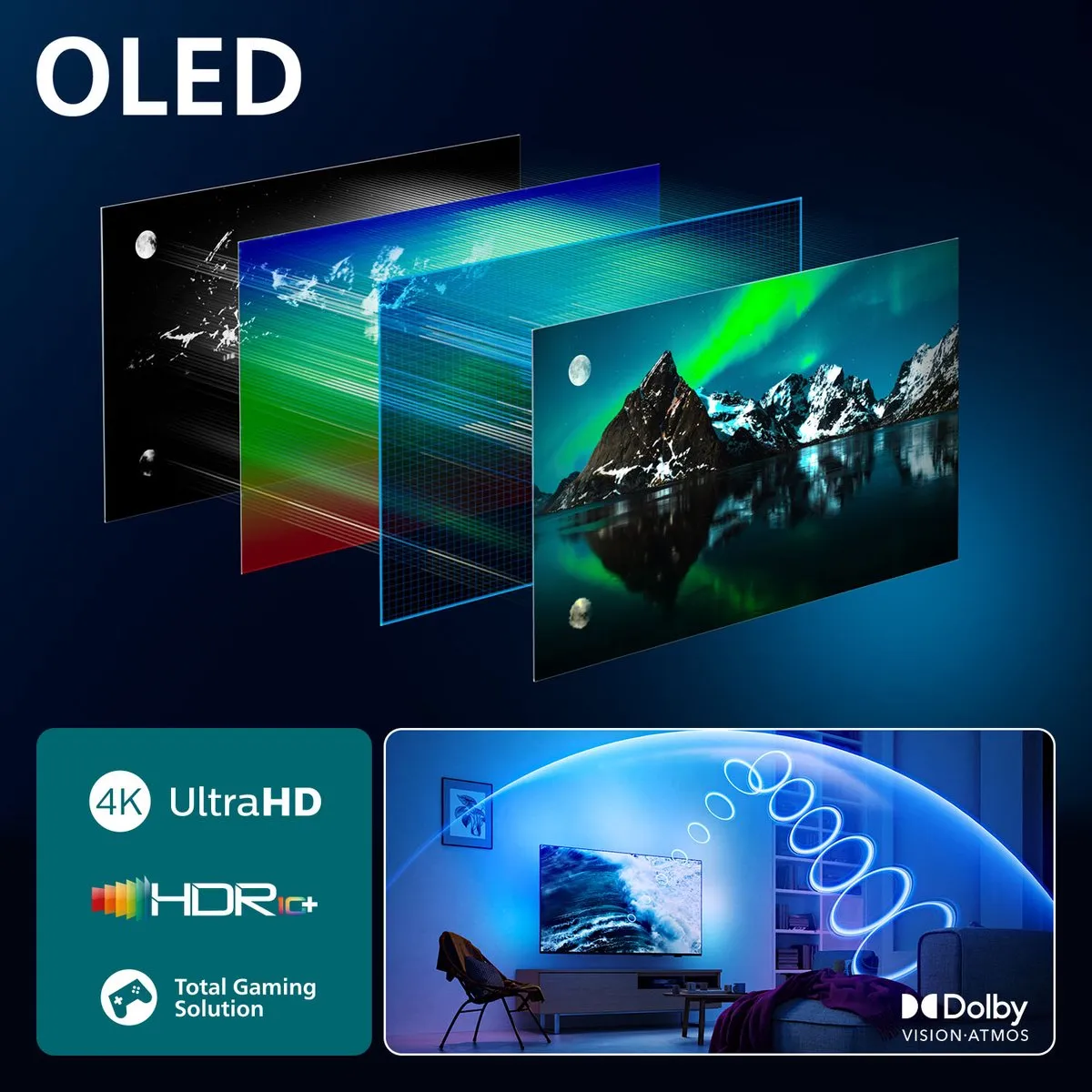 Philips 65OLED76012 65 inch OLED TV - Zwart