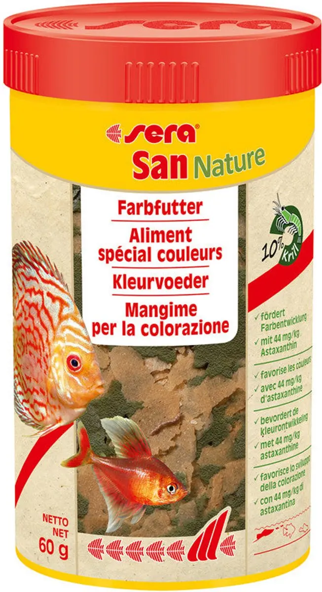 Sera San Nature Vlokken 250ml - Zonder Bewaarmiddelen