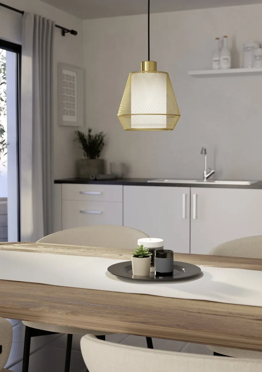 Eglo Ciudadela Hanglamp E27 - 3 Lichtpunten - Ø18cm - Zwart/Goud/Wit - afbeelding 6 van 6