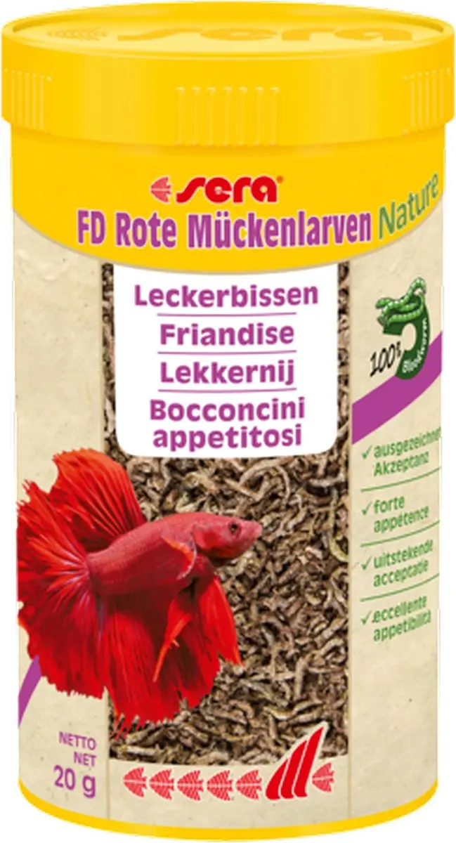 Sera FD Rode Muggenlarven Nature 250ml