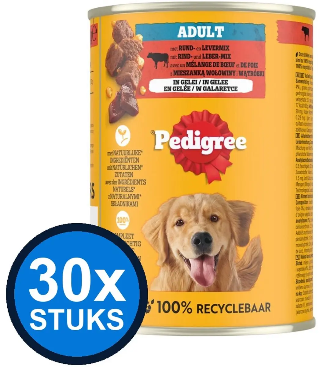 Pedigree Rund in Gelei Hondenvoer Natvoer 30x400g