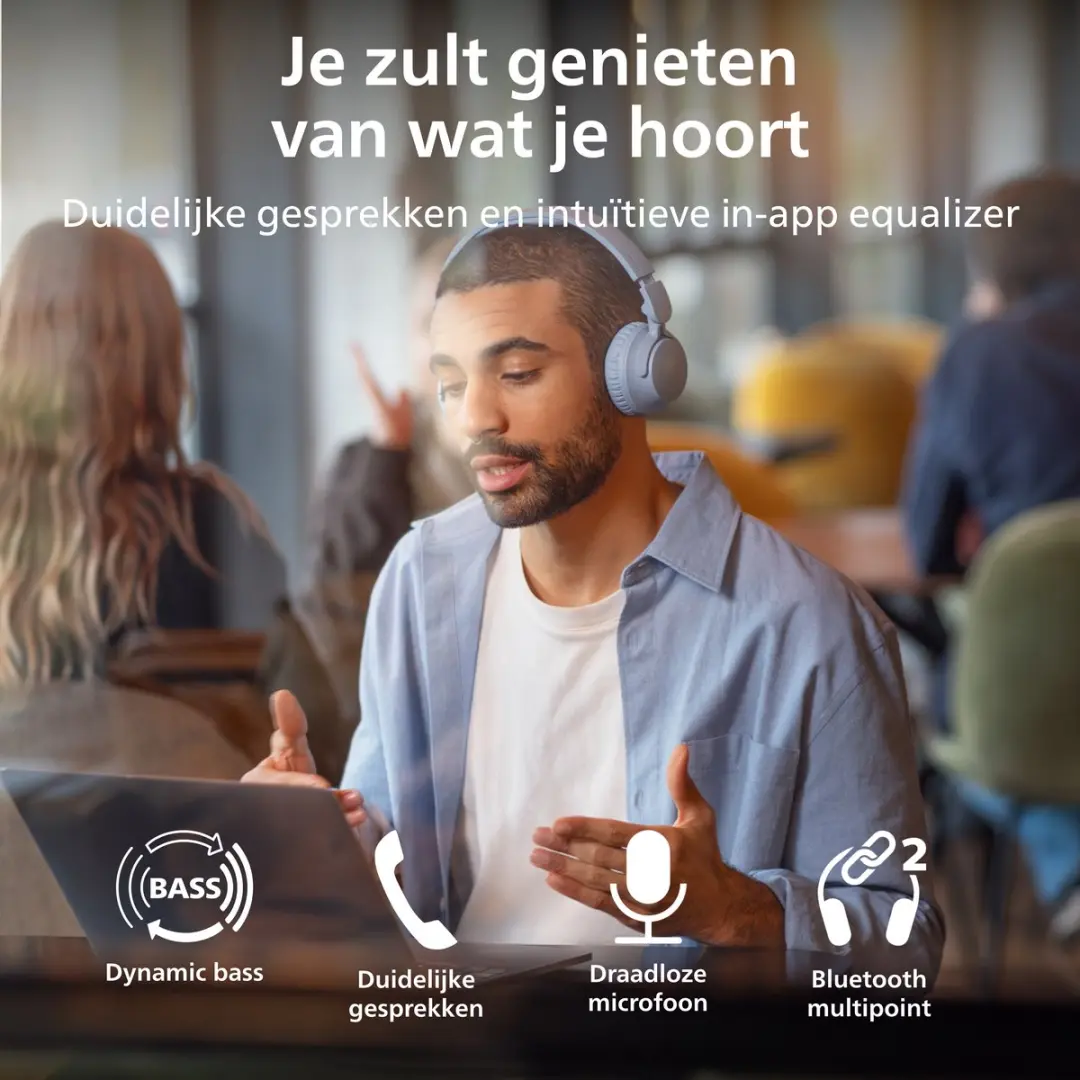 Philips TAH4000 Draadloze On-Ear Hoofdtelefoon - 70u - Lichtblauw