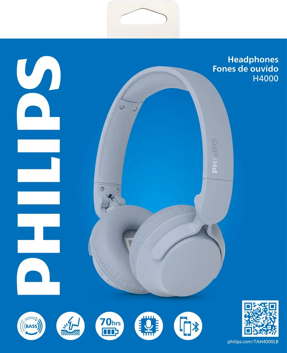 Philips TAH4000 Draadloze On-Ear Hoofdtelefoon - 70u - Lichtblauw - afbeelding 6 van 6