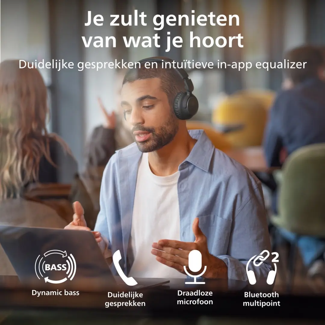 Philips Sound TAH4000 Draadloze On-Ear Hoofdtelefoon - 70 uur - Zwart