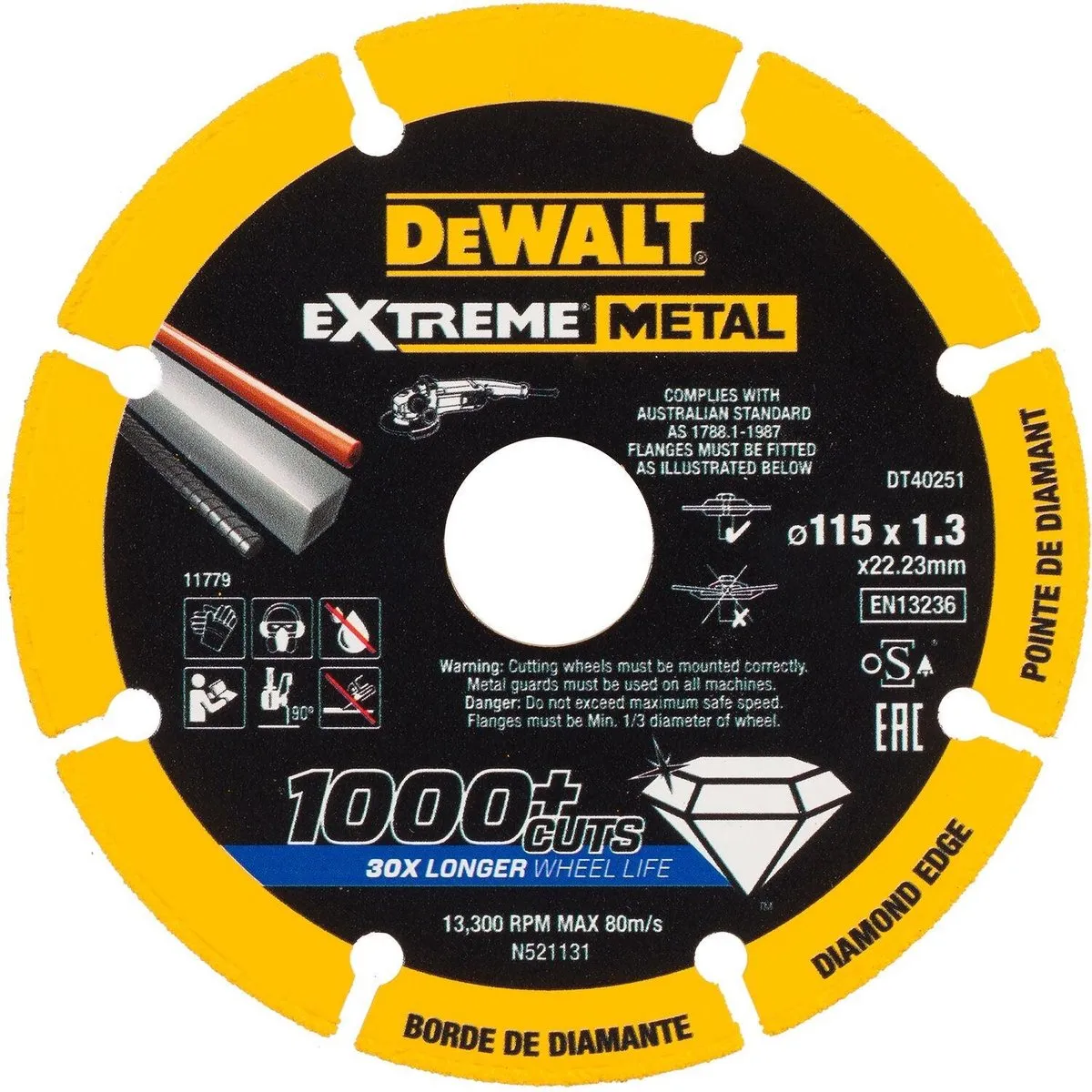 DeWalt DT40251 EXTREME Metaal Diamant Doorslijpschijf 115mm