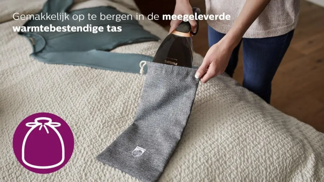 Philips Steam&Go GC365/80 Handstomer - 1300W - Zwart/Koper