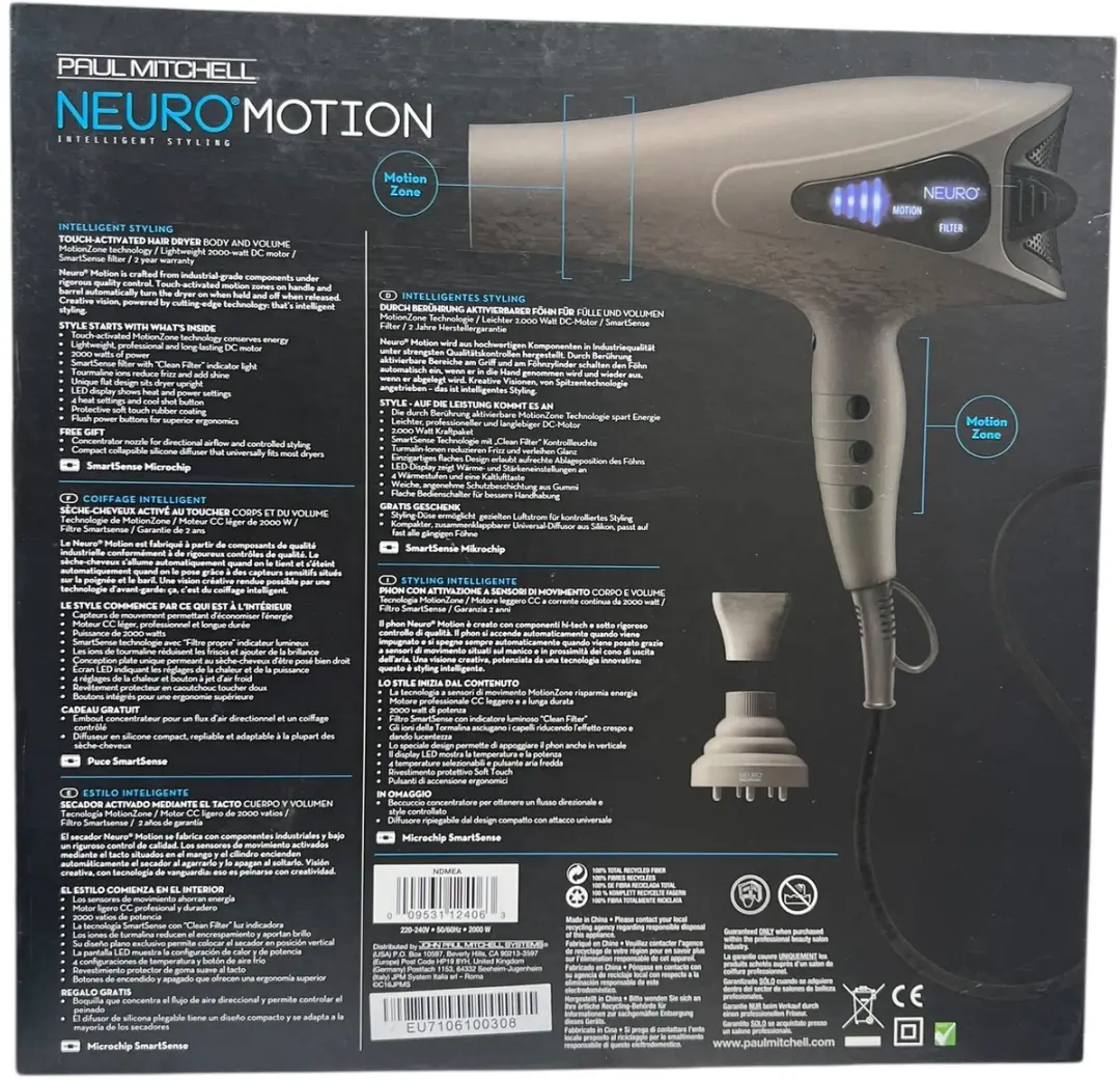 Paul Mitchell Neuro Dry High Performance Föhn 2000W - Grijs