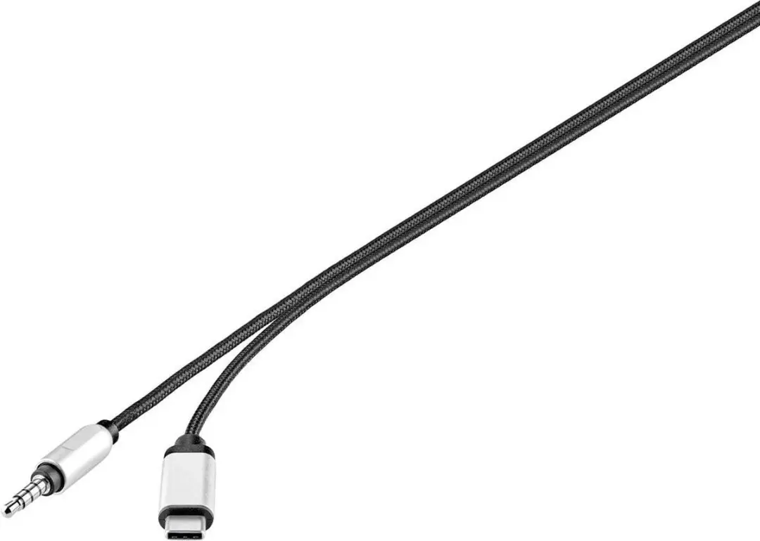 Renkforce RF-3432030 USB-C naar Jack 3,5mm Kabel 1,2m - Zwart