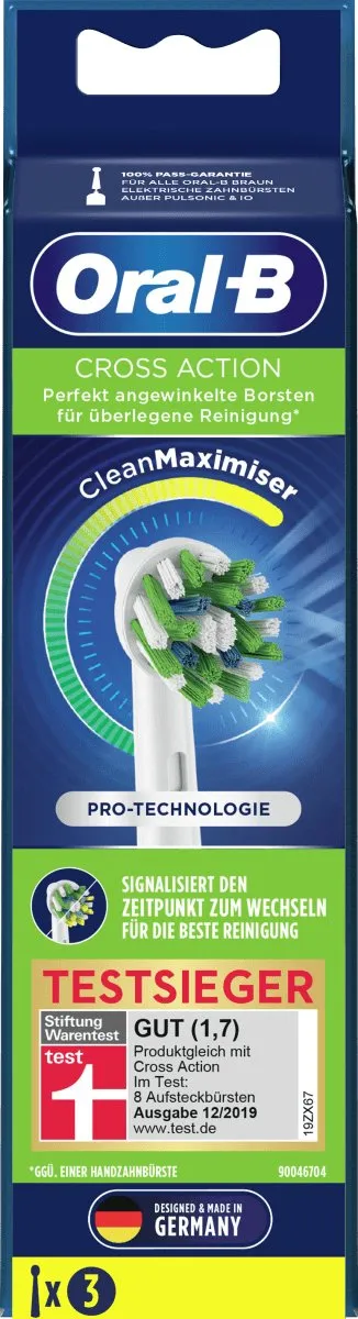 Oral-B Cross Action Opzetborstels 3 Stuks - Wit