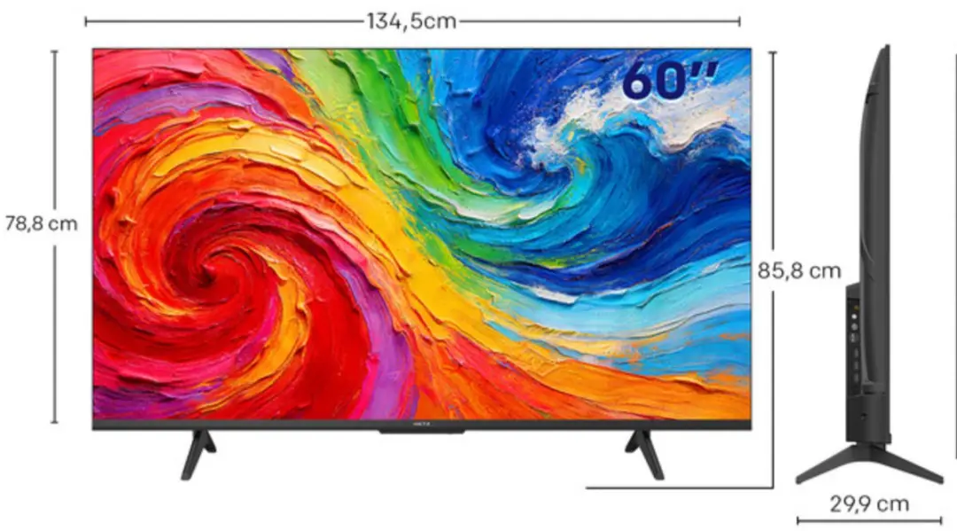 Metz 4K Qmini-led 60MNH7000Z TV - Zwart - afbeelding 3 van 5