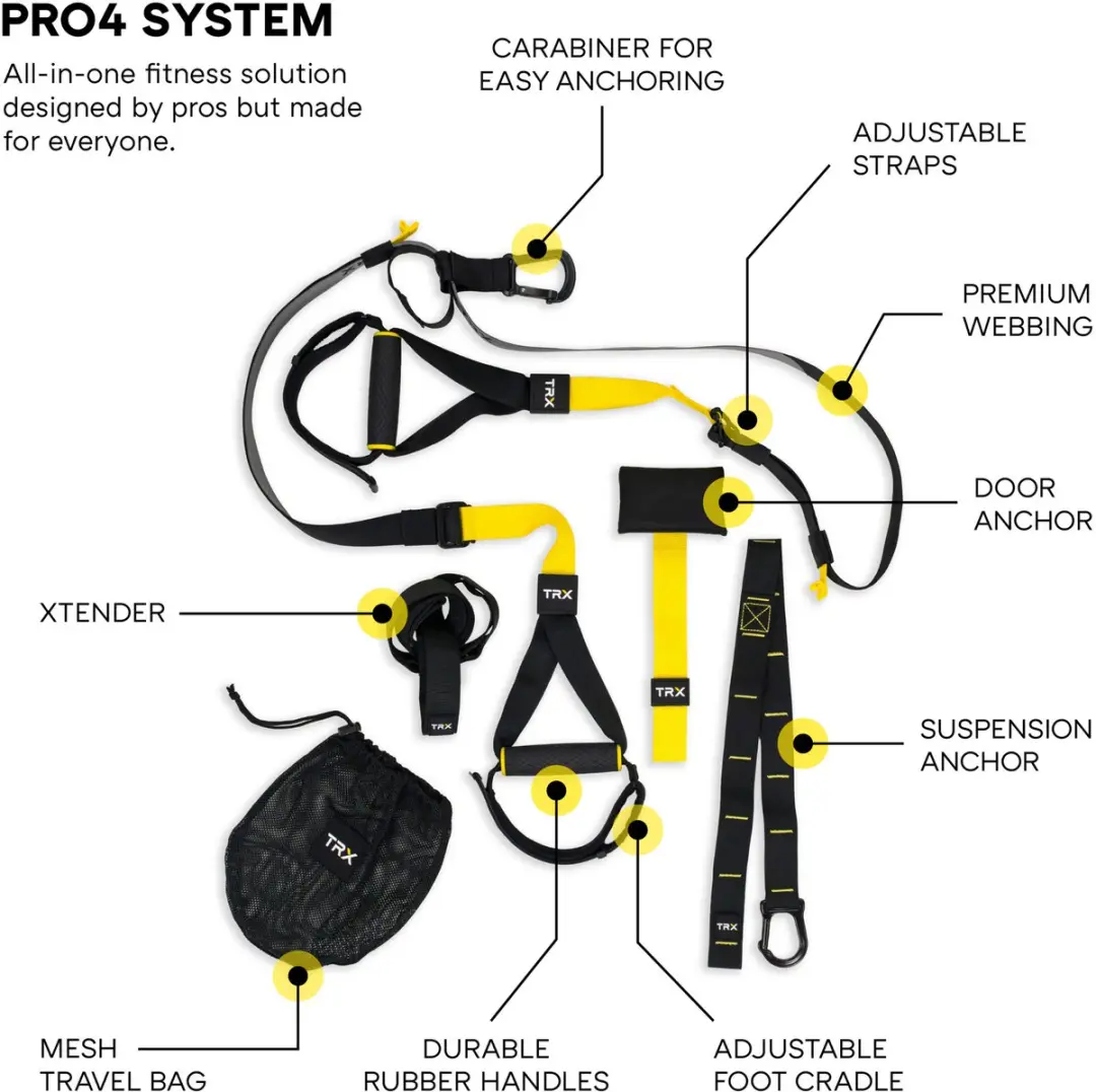TRX Pro Suspension Trainer - Geel/Zwart - afbeelding 6 van 6