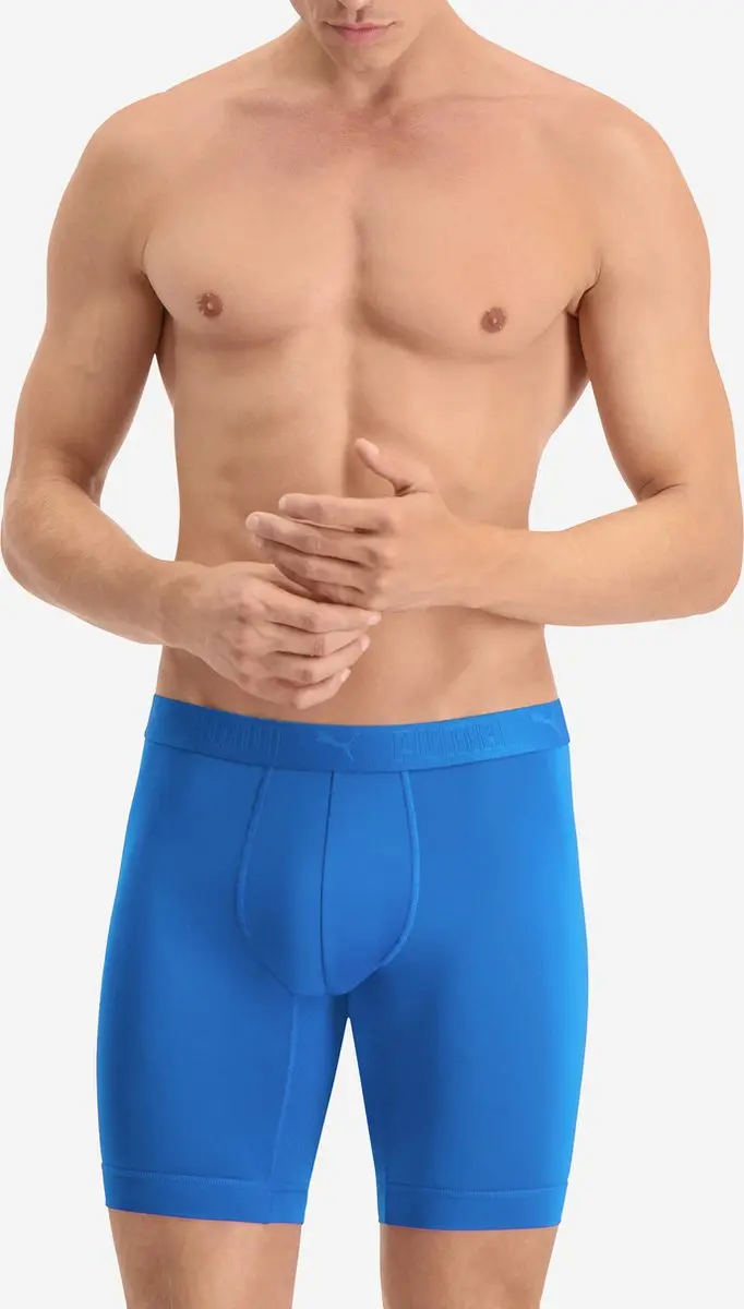 PUMA Extra Lange Boxershort 2-pack - M - Zwart/Blauw