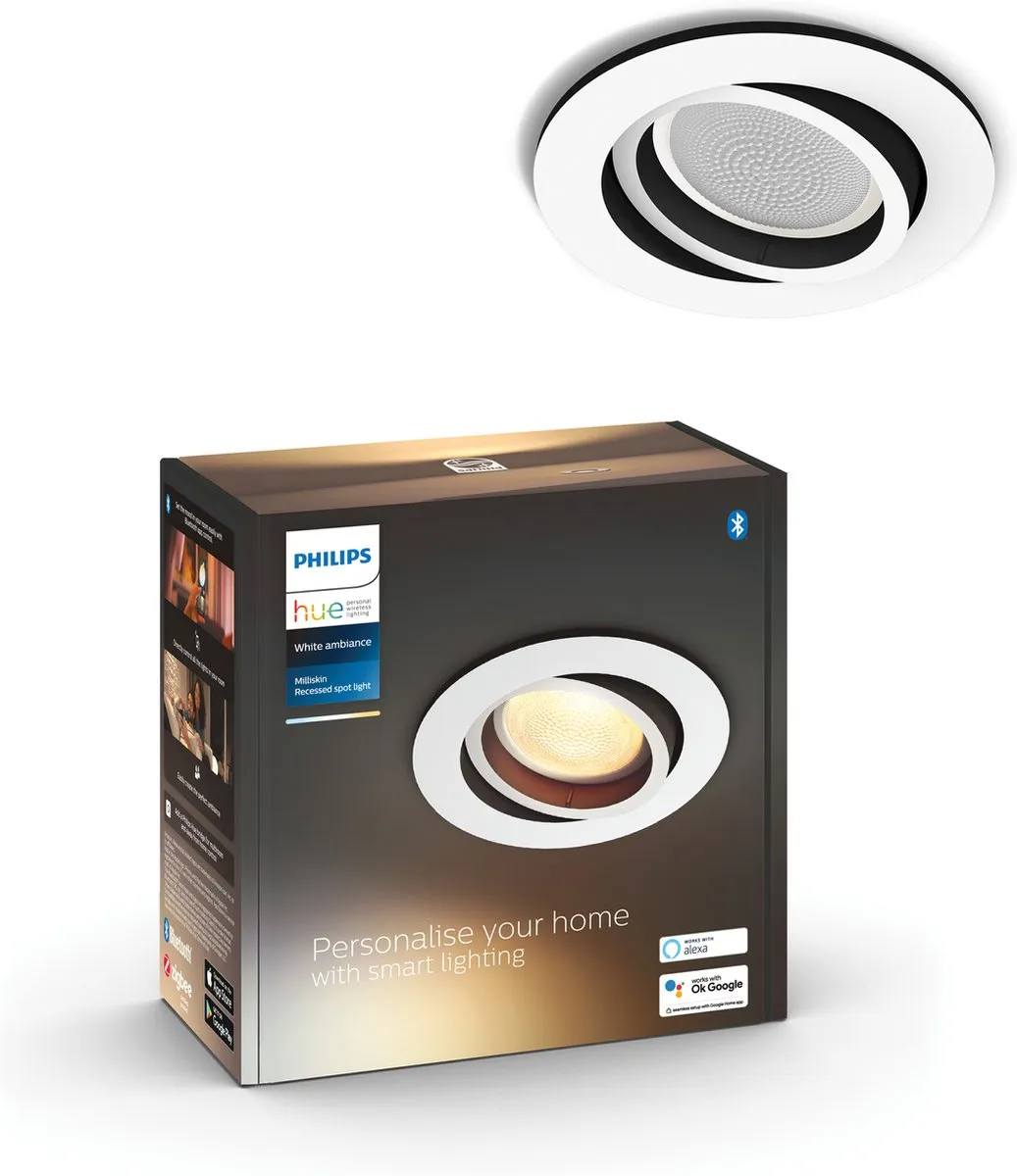 Philips Hue Milliskin Inbouwspot 1x5W - Wit