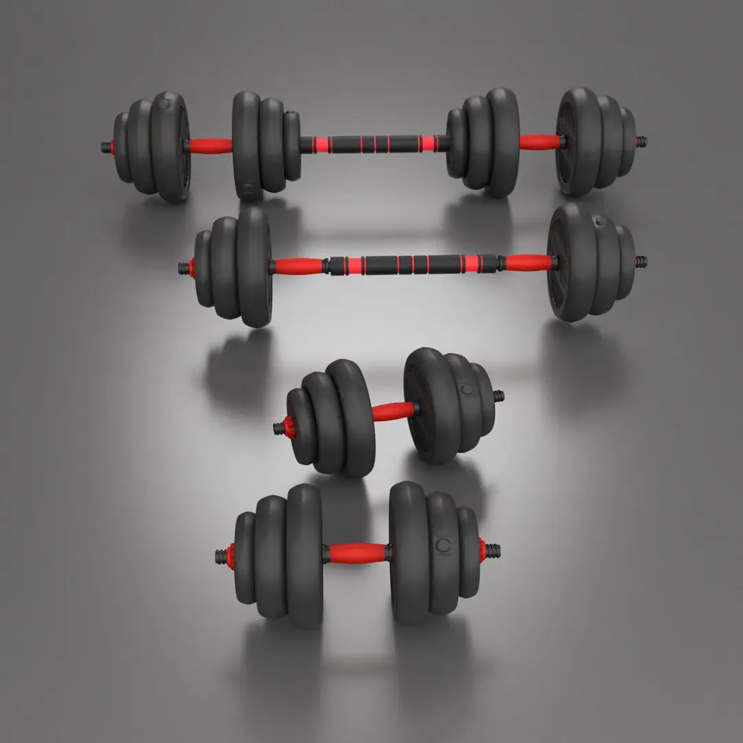 HMS 6-in-1 Krachttraining Set 20kg - Zwart/Rood