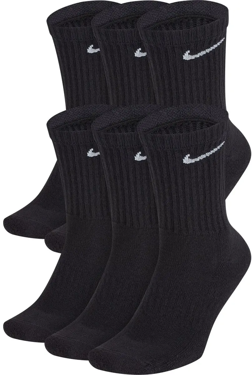 Nike Everyday Cushion Crew Sokken - Maat 42-46 - 6 Stuks - Zwart