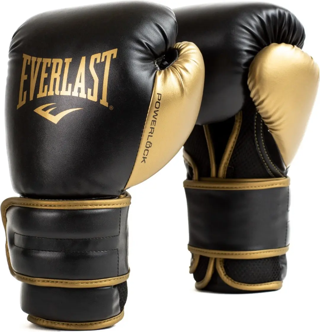Everlast Powerlock 2R Training Handschoenen 14 oz - Zwart/Goud