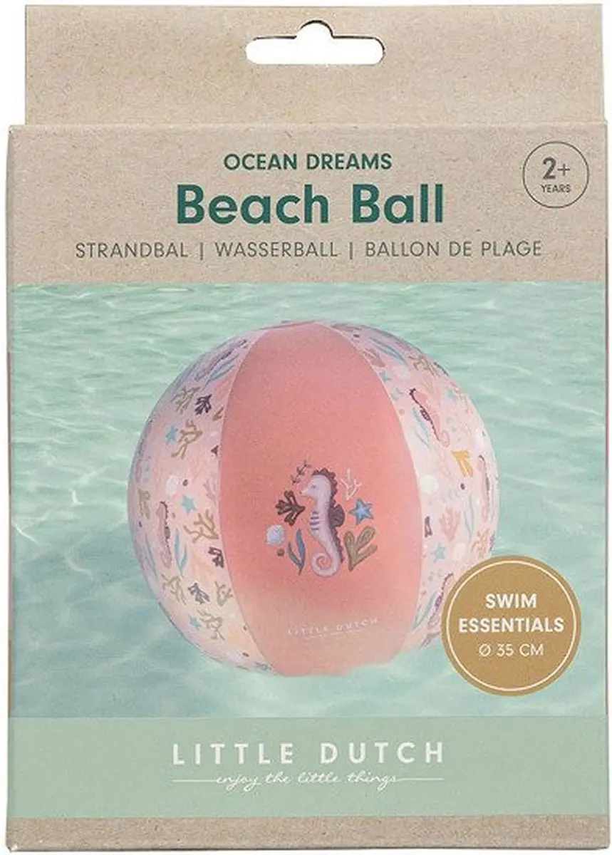Rubo Toys Little Dutch Ocean Dreams Strandbal - 35cm Roze