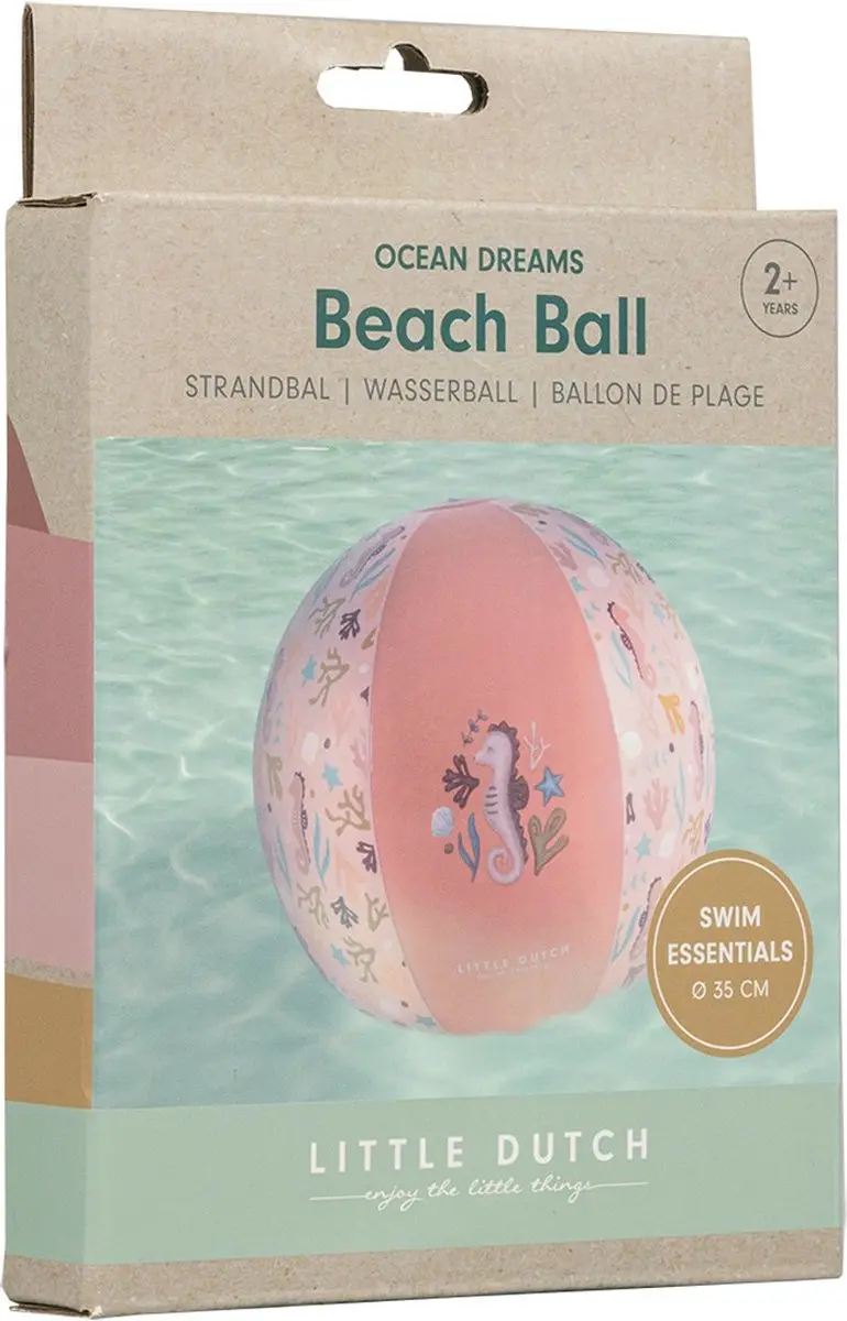 Rubo Toys Little Dutch Ocean Dreams Strandbal - 35cm Roze