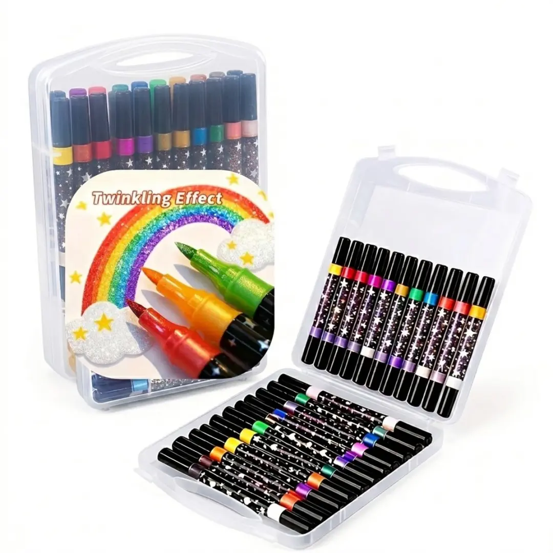 NUVEX Multicolor Glitter Markers Set