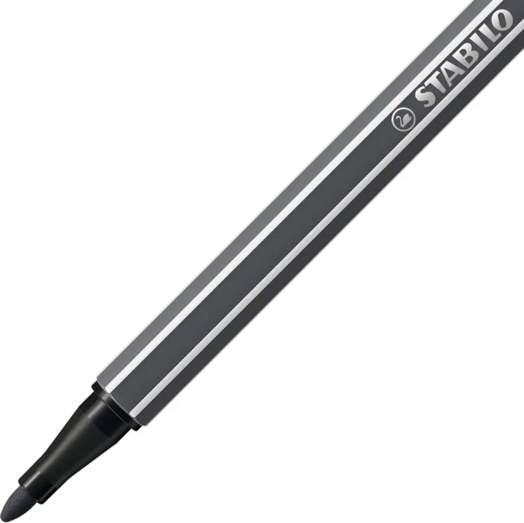STABILO Pen 68 Premium Viltstift - Zwartgrijs - 10 Stuks