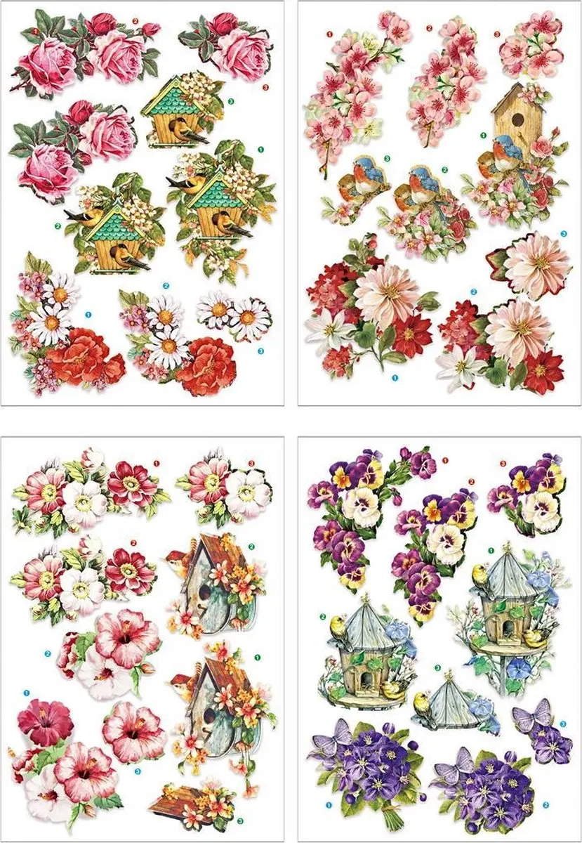 Creativ Company 3D Uitdrukvellen Bloemen & Vogels