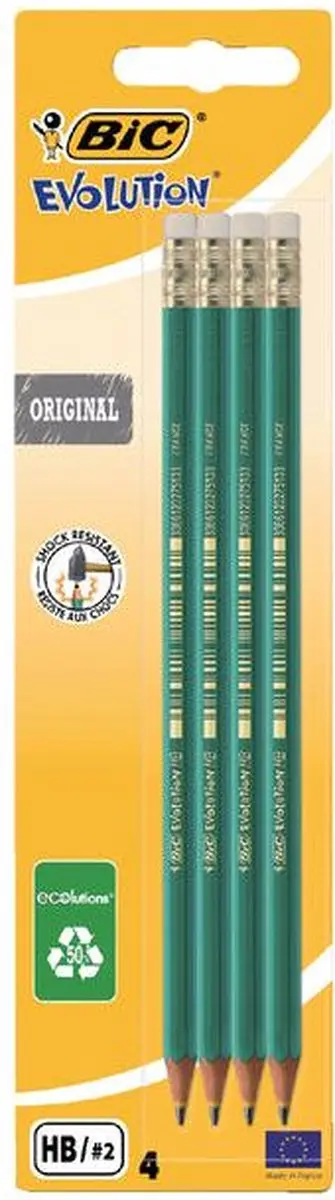 Bic Conte Evolution HB Potlood - 4 Stuks - Grafiet