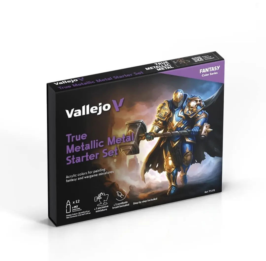 Vallejo Hobbyverf Acryl Starter Set - 12x18ml True Metallic Metal - Multi