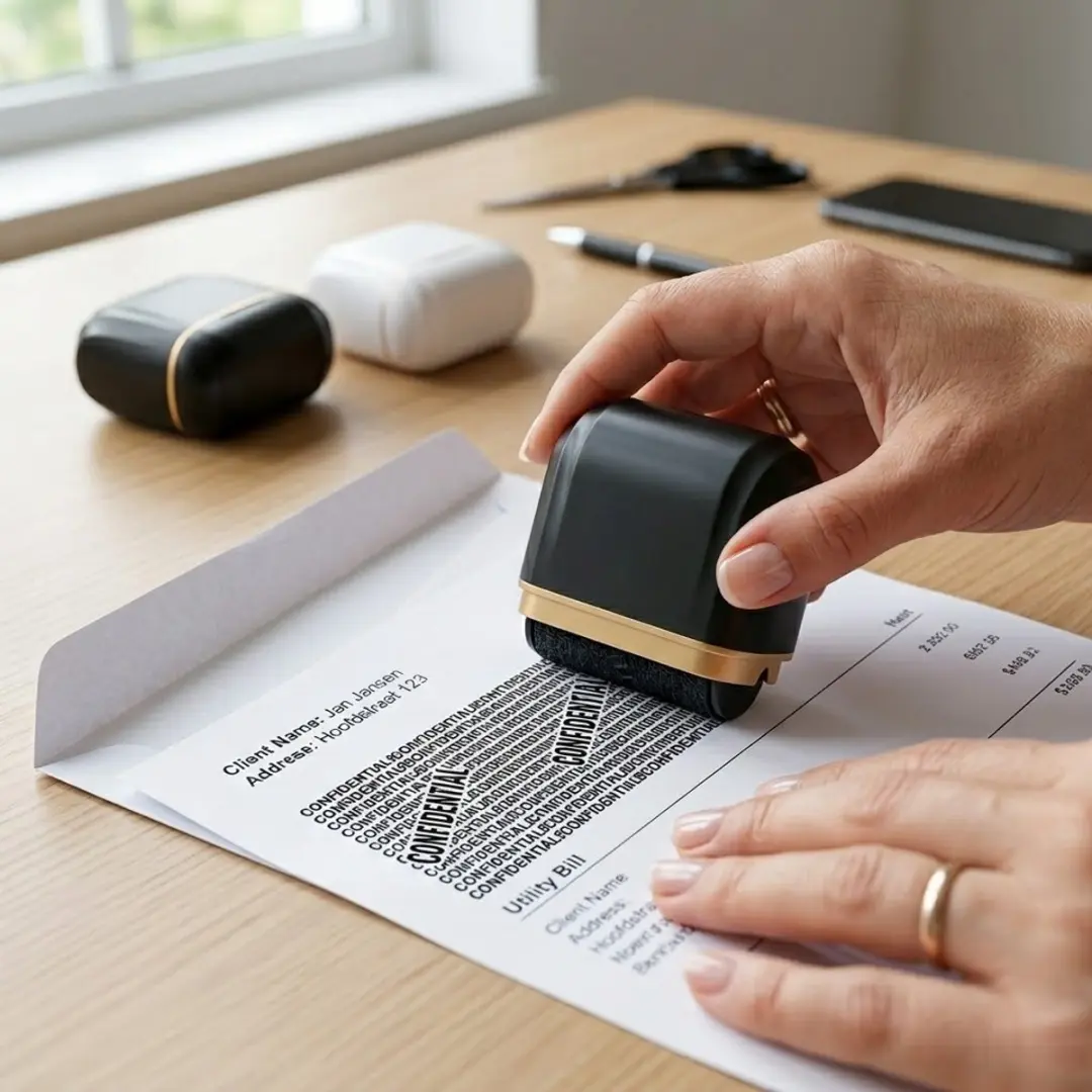 NUVEX Privacy Rollerstempel Zwart - 4 Stuks