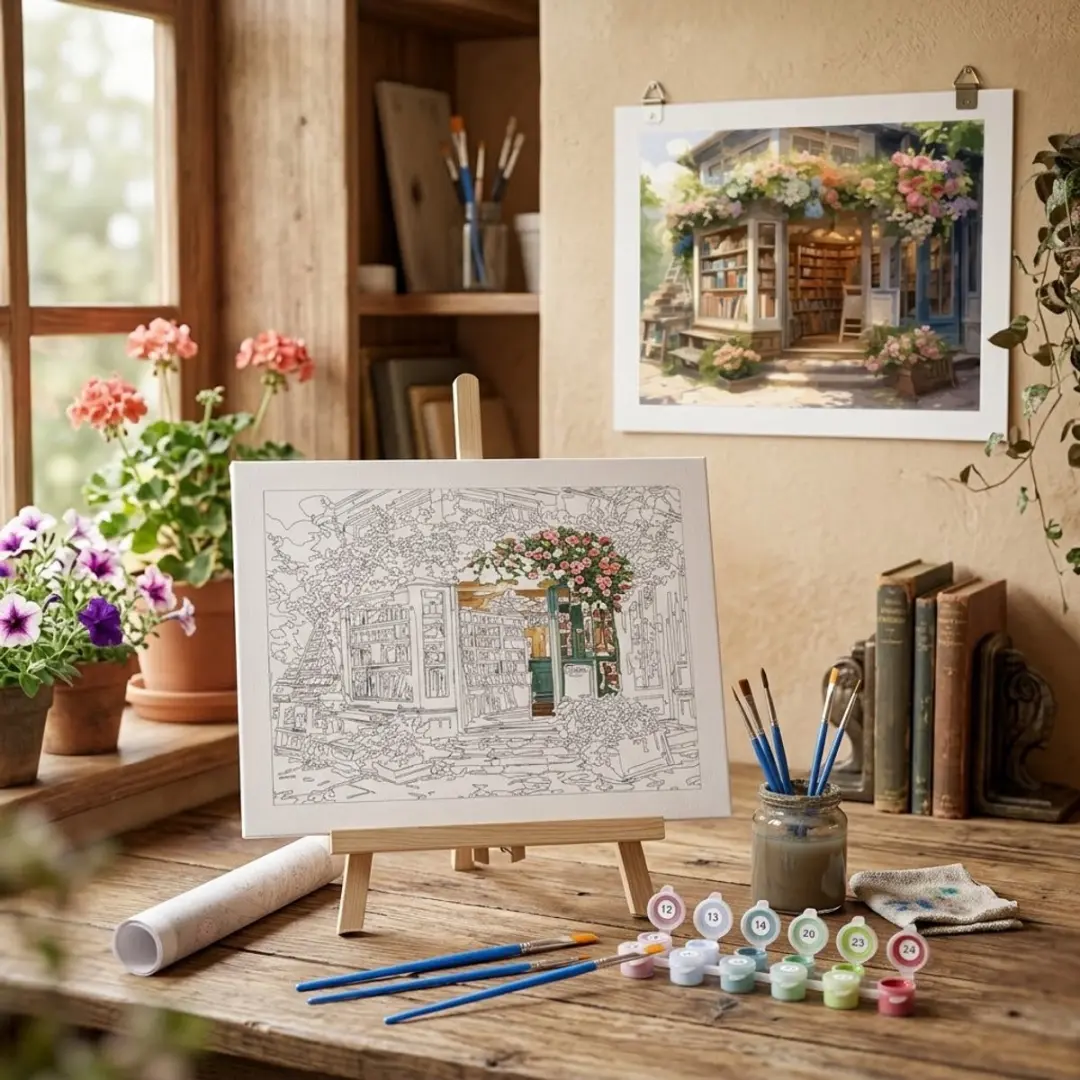 NUVEX Canvas Schilderen op Nummer Bloemen 40x50cm - Multikleurig