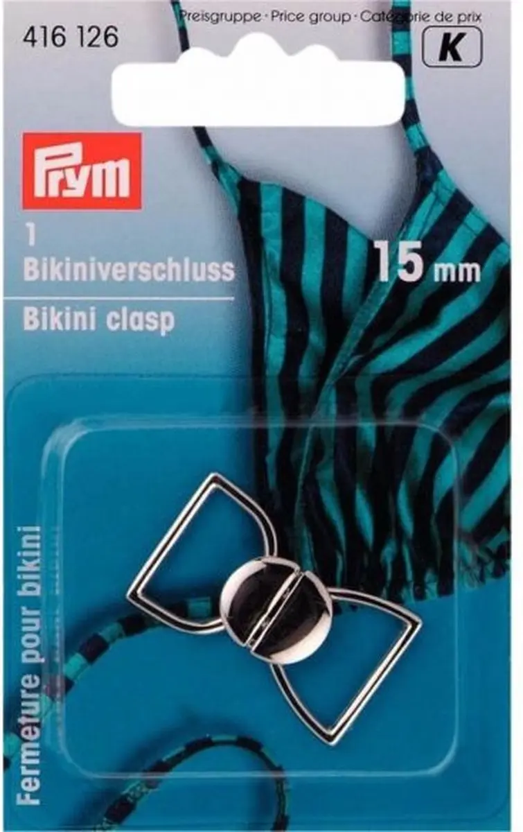 Prym Bikini- en Ceintuursluiting ST Haak 15mm - Zilver