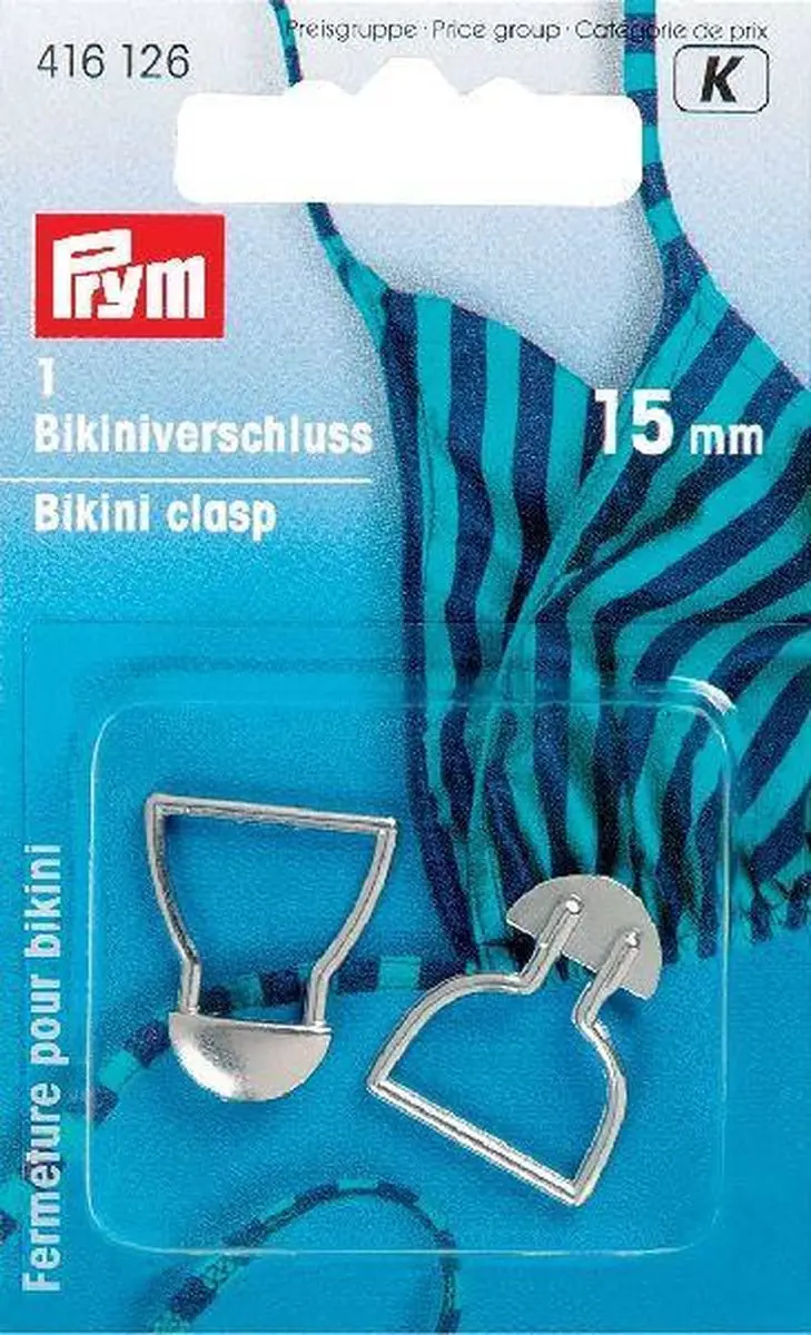 Prym Bikini- en Ceintuursluiting ST Haak 15mm - Zilver