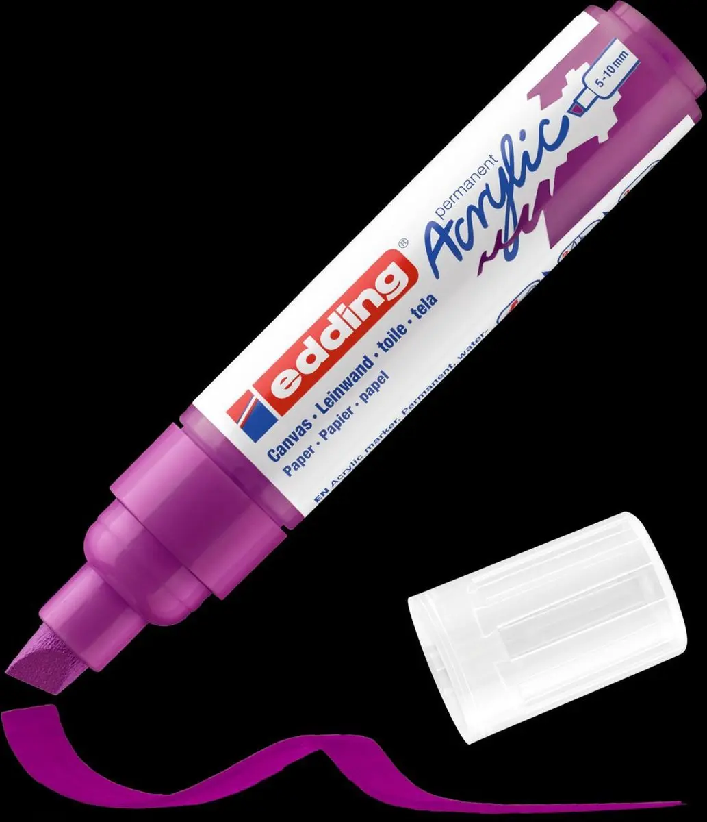 edding 5000 Acrylmarker Bessenrood - afbeelding 3 van 3