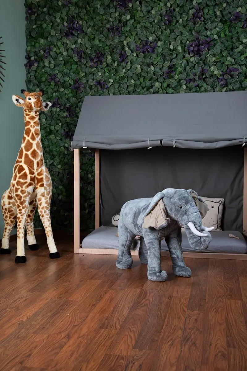 Childhome Staande Olifant Knuffel Pluche - 70x40x60cm - Grijs