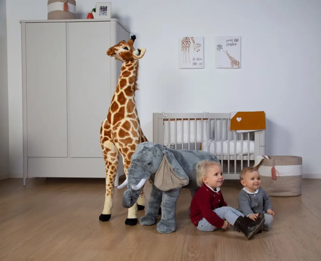 Childhome Staande Olifant Knuffel Pluche - 70x40x60cm - Grijs