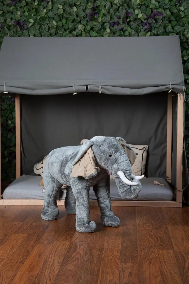 Childhome Staande Olifant Knuffel Pluche - 70x40x60cm - Grijs