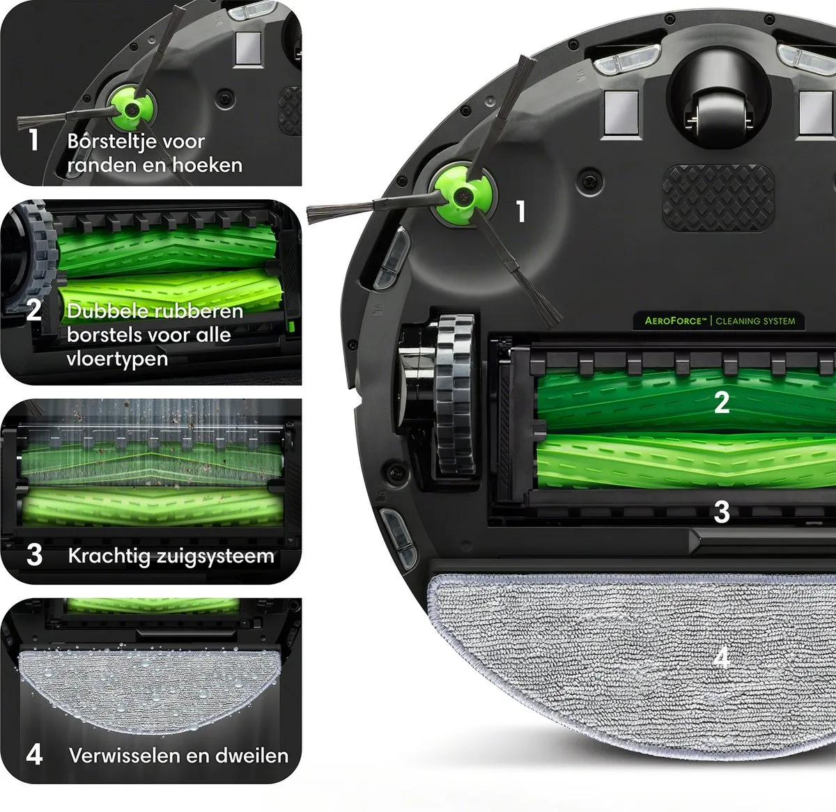 iRobot Roomba Combo i8+ i8578 Robotstofzuiger - Donkergrijs