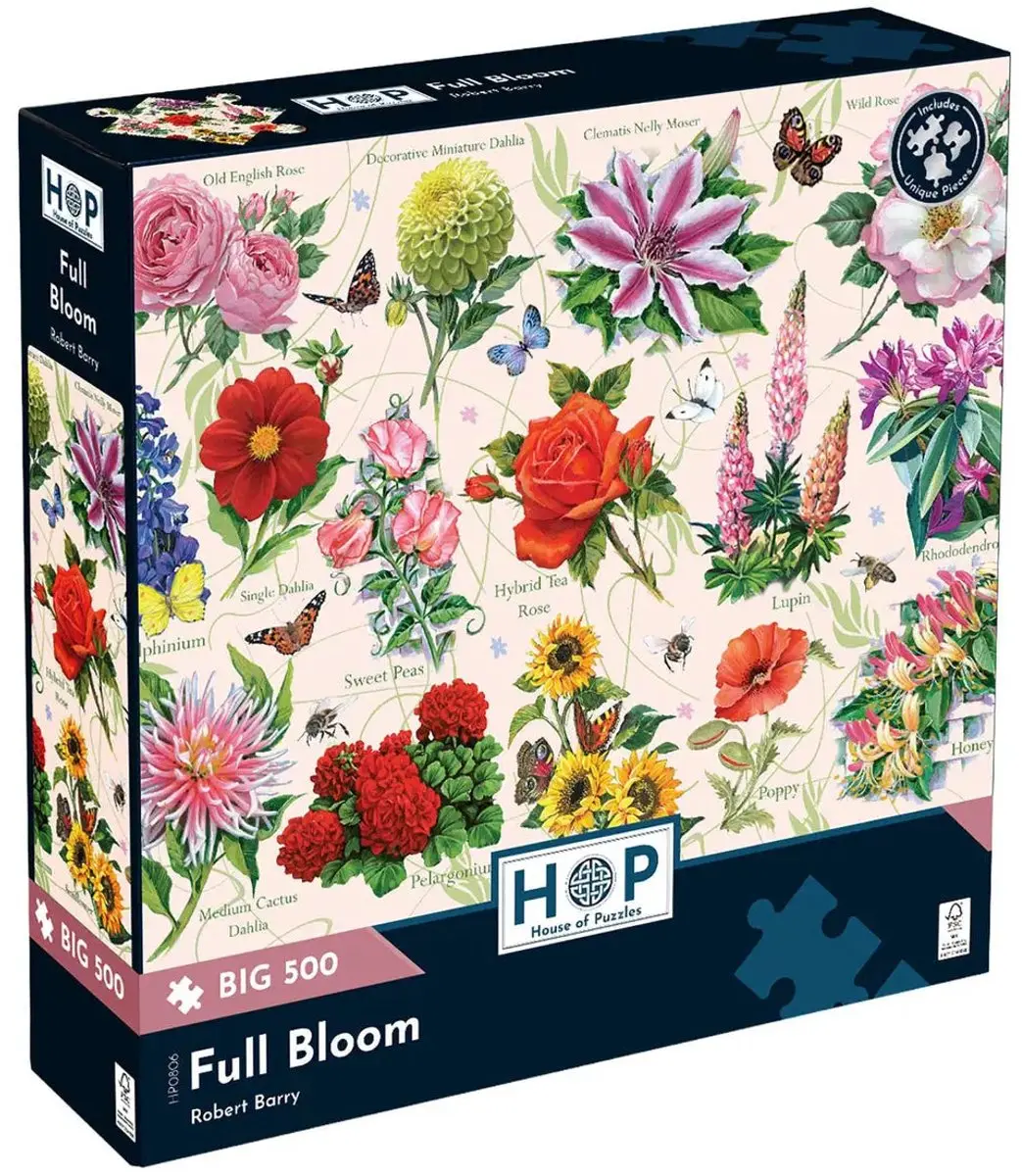 House Of Puzzles Full Bloom Legpuzzel 500 Stuks - Meerkleurig