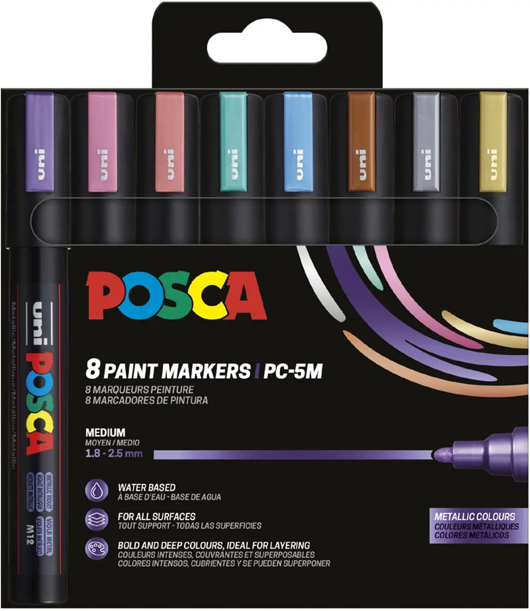 Posca Uni PC-5M Paintmarker - Blauw - 5mm - 4 Stuks