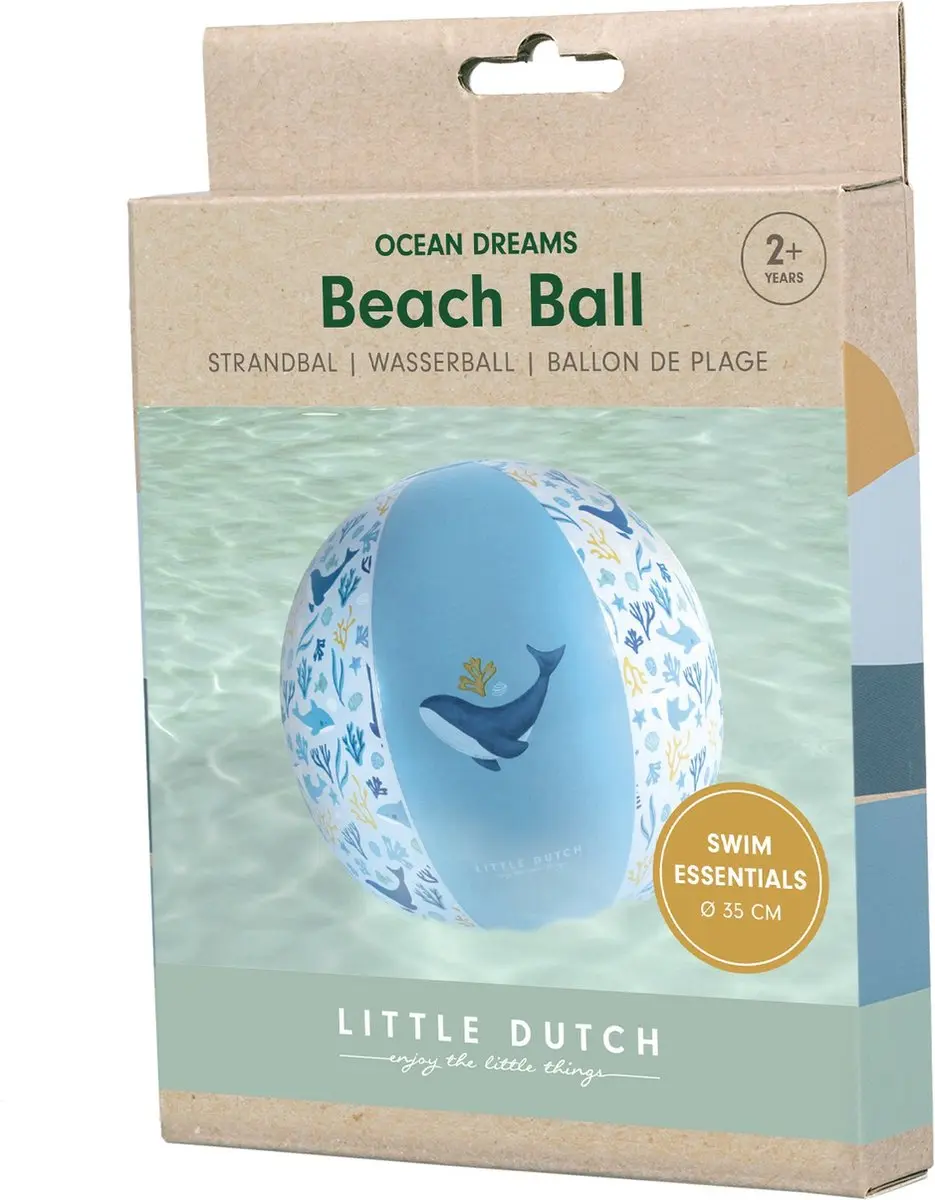 Rubo Toys Little Dutch Strandbal Ocean Dreams - 35cm - Blauw
