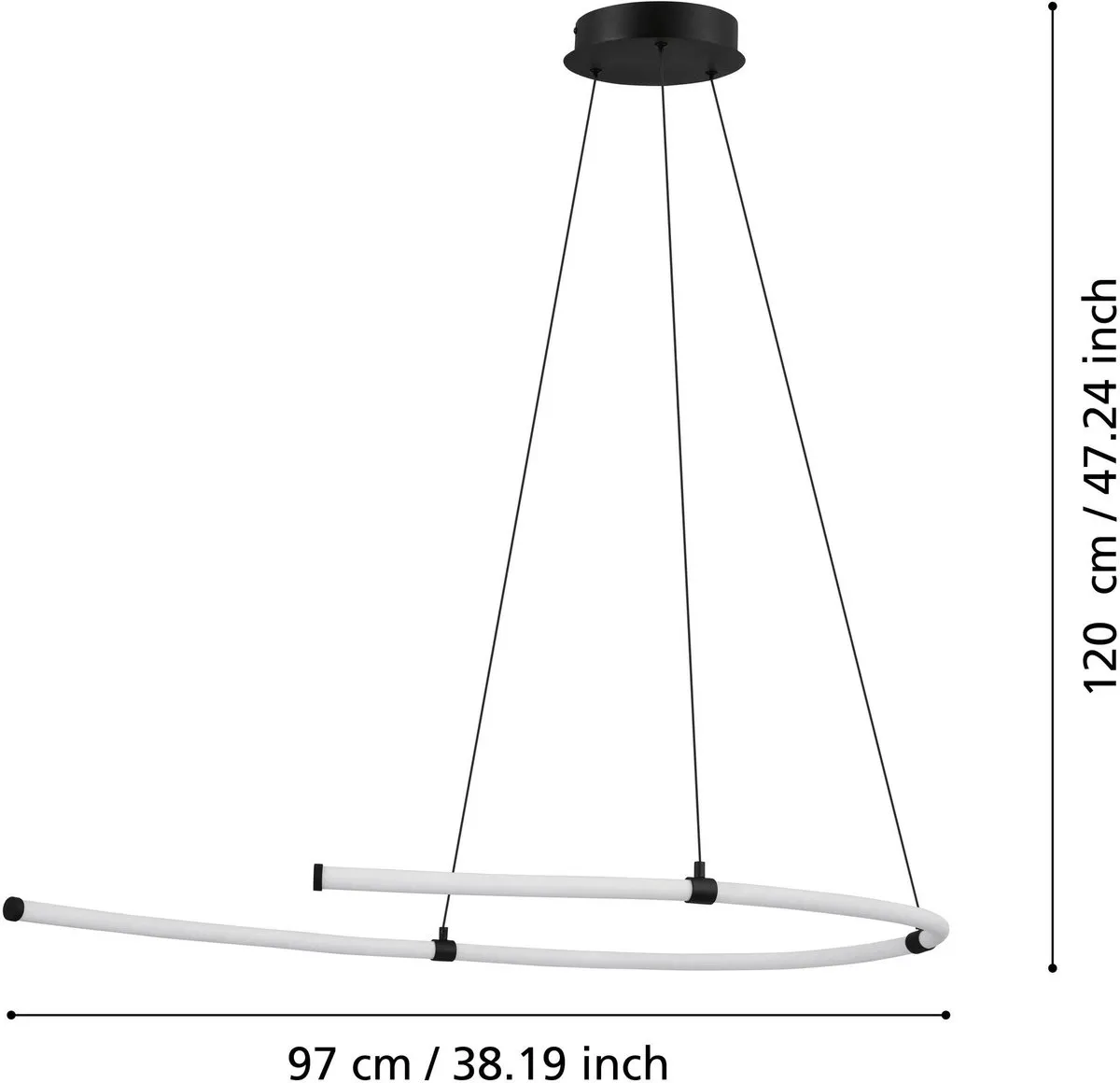 Eglo Alamedilla Hanglamp LED 97cm - Zwart