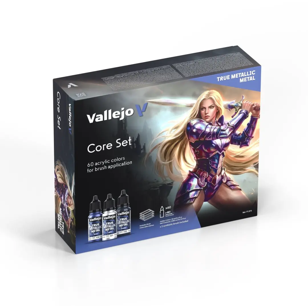 Vallejo Hobbyverf Acrylverf True Metallic Metal Core Set